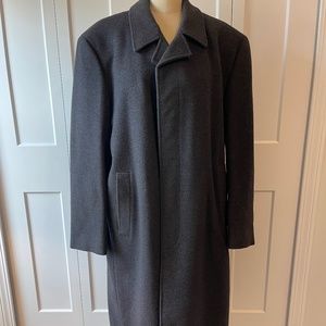 Men's Calvin Klein Wool Long Grey Coat-Made In Italy- Size 42 Regular